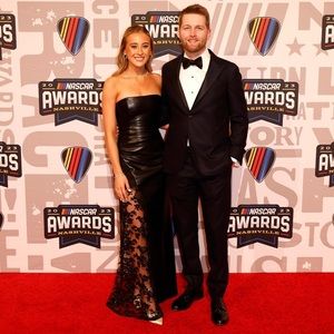 Alice and Olivia Retha Strapless Vegan Leather &amp; Sequined Gown